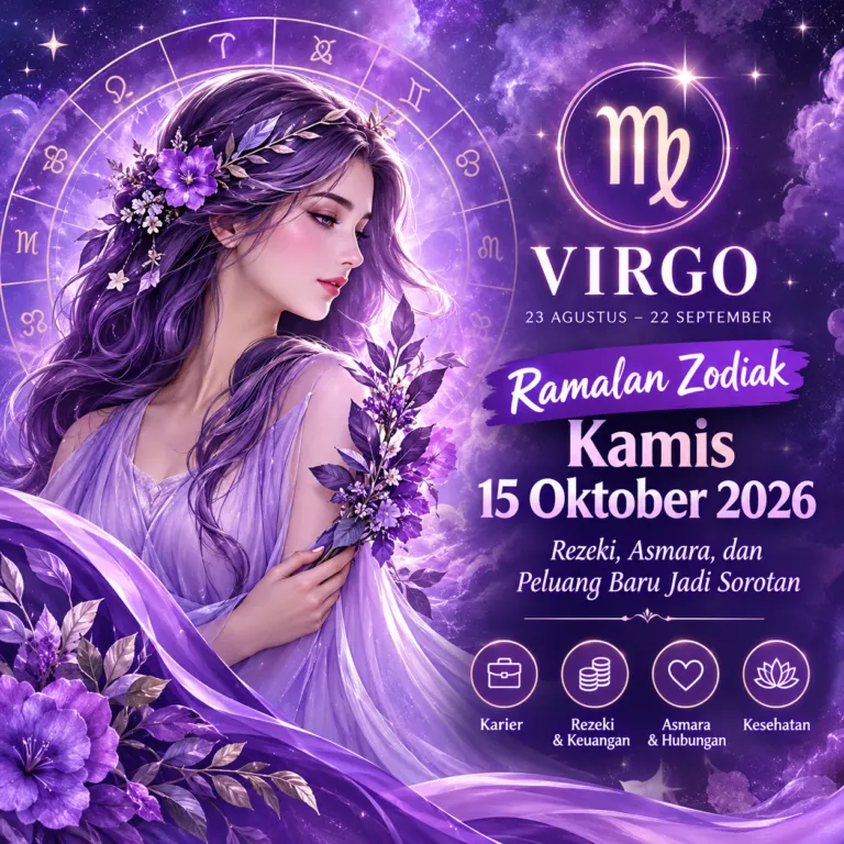 Ramalan Virgo Kamis 15 Oktober 2026: Rezeki, Asmara, dan Peluang Baru Jadi Sorotan